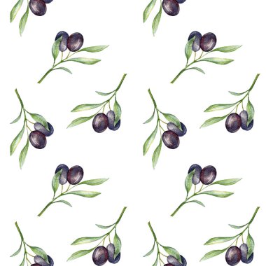 Zeytin dallı, kusursuz suluboya zeytin desenli. Duvar kağıtları, kartpostallar, tebrik kartları, düğün davetiyeleri, tekstil, etkinlikler için zeytin arkaplanı. Çiçek Suluboya
