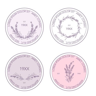 Klasik Floral Logo Tasarımı. Klasik Floral Label. Çiçek Hattı Sanat İllüstrasyonu. Paketleme için Etiketler Özeti. Çiçek Yapıştırması Tasarım Şablonu. Çiçekli Klasik Logo Tasarımı. Doğal Organik Etiketler