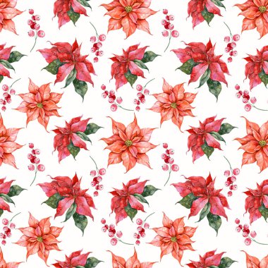 El Çizimi Suluboya Noel Arkaplanı. Sivri uçlu ve yapraklı Noelsiz desen. Noel suluboya. Kış yeşilliği. Duvar kağıtları, tekstil, kartlar, etiketler için Noel deseni