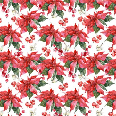 El Çizimi Suluboya Noel Arkaplanı. Sivri uçlu ve yapraklı Noelsiz desen. Noel suluboya. Kış yeşilliği. Duvar kağıtları, tekstil, kartlar, etiketler için Noel deseni