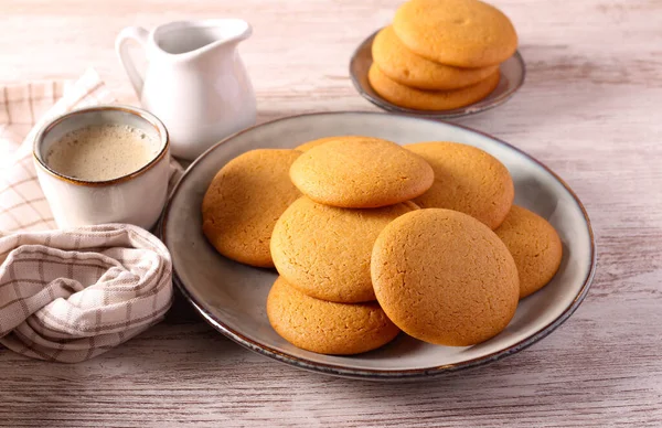 Ginger Snaps Homemade Ginger Cookies Plate — Stock Photo, Image