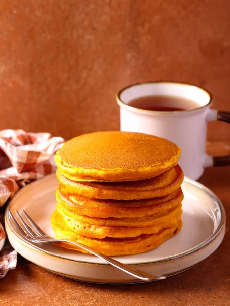 Pumpkin Pancakes Stack — Stock Photo, Image