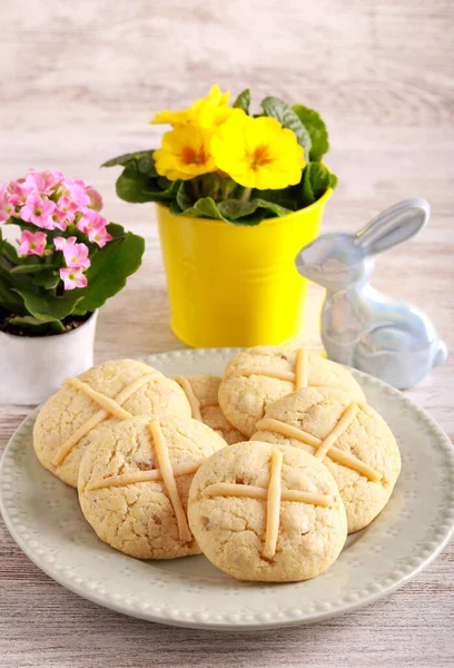 Hot Cross Cookies Easter Homemade Sweet Treats — Fotografia de Stock