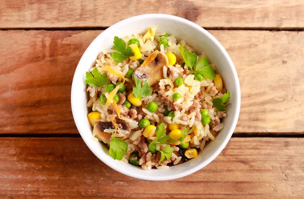 Mince Meat Vegetables Rice — Stock Photo, Image