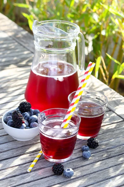 Refreshing Berry Drink Glasses — Stock Photo, Image