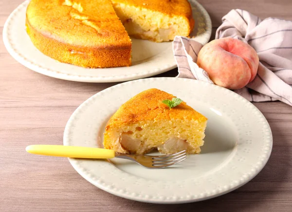 Peento Donut Peach Cake Served — Stock Photo, Image