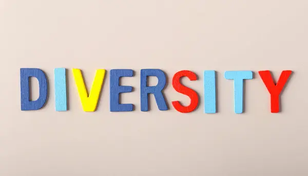 Woord Diversiteit Geschreven Met Houten Letters — Stockfoto