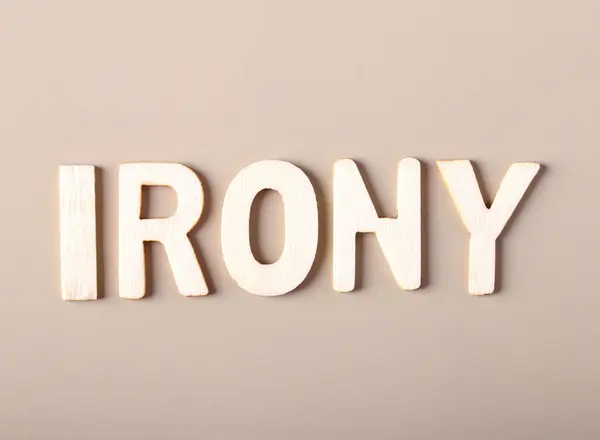 Word Irony Written Wooden Letters — Stock Photo, Image