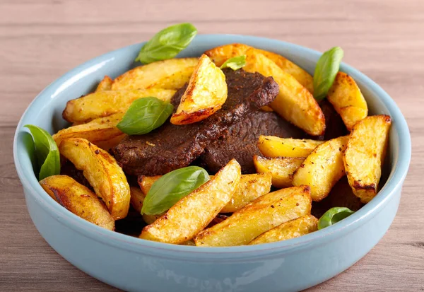 Roast Beef Chops Potatoes — Stock Photo, Image