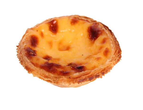 Traditional Portuguese Custard Pie Called Pastel Nata Isolated White — Stock Photo, Image