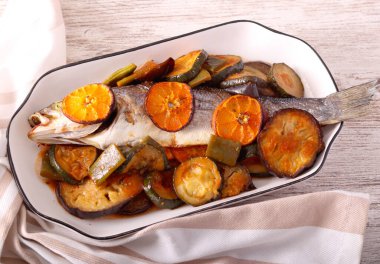 Sebzeli levrek balığı.