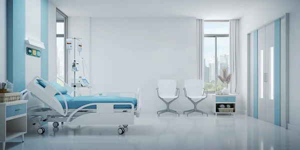Krankenhausbett Aufwachraum Mit Kopierraum Stockbild