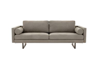 Cabriole kumaş gri kanepe modern tarz izole PNG ön görünüm