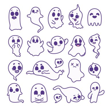 Komik çizgi film hayaletleri koleksiyonu.