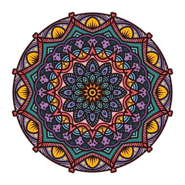 Intricate colorful mandala pattern design