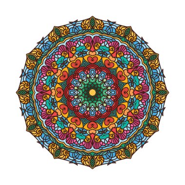 Complex colorful mandala pattern design