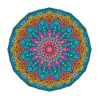 Ornamental colorful mandala pattern design