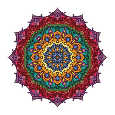 Complex colorful mandala pattern design
