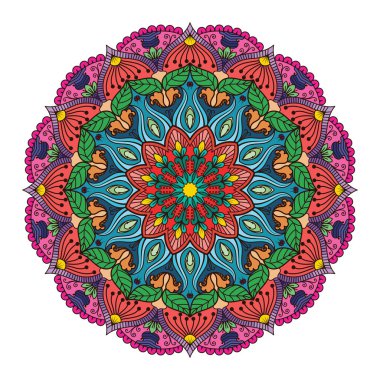 Floral colorful mandala pattern design