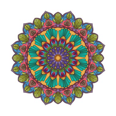 Floral colorful mandala pattern design
