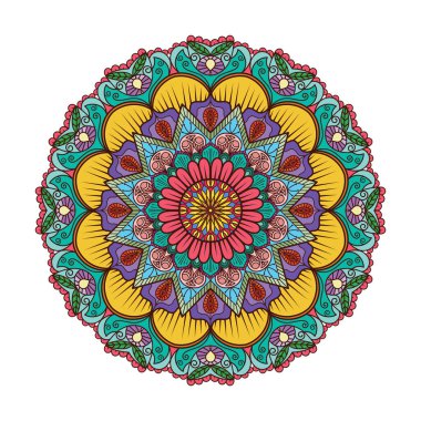 Ornamental colorful mandala pattern design