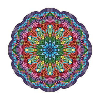 Karmaşık renkli mandala desen tasarımı