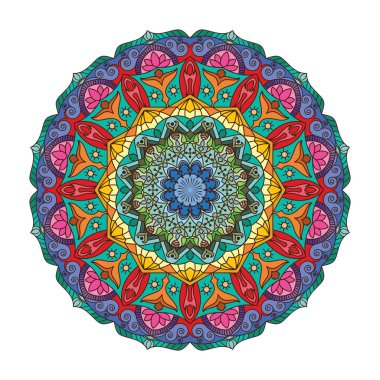 Intricate colorful mandala pattern design