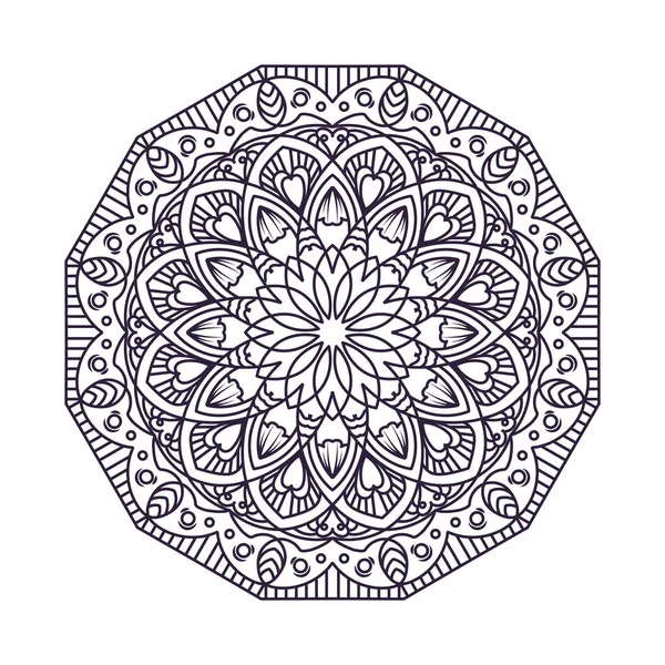 Floral Mandala Design Adult Coloring Books Decorations Backgrounds Banners Etc — Stock Vector
