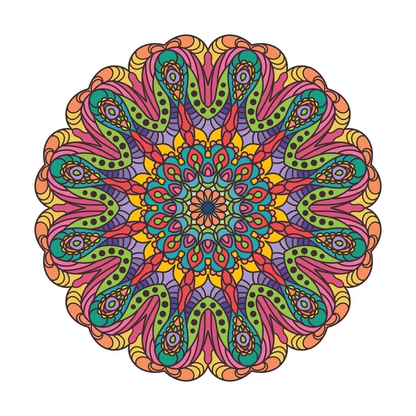Design Décoratif Mandala Coloré — Image vectorielle