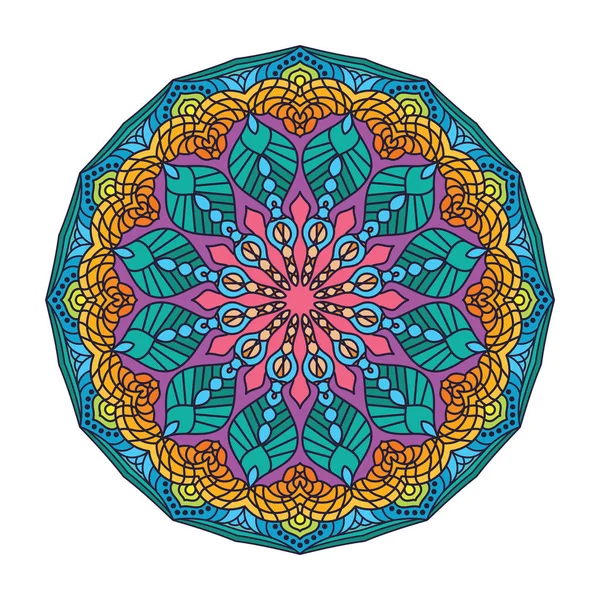 Conception Motif Mandala Coloré Ornemental — Image vectorielle