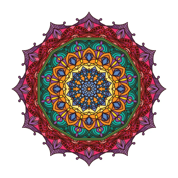 Complex Colorful Mandala Pattern Design — Stock Vector