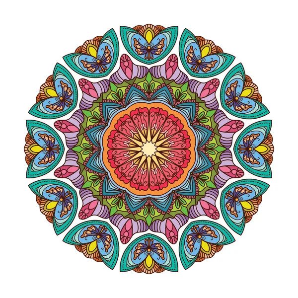 Belle Conception Colorée Motif Mandala — Image vectorielle