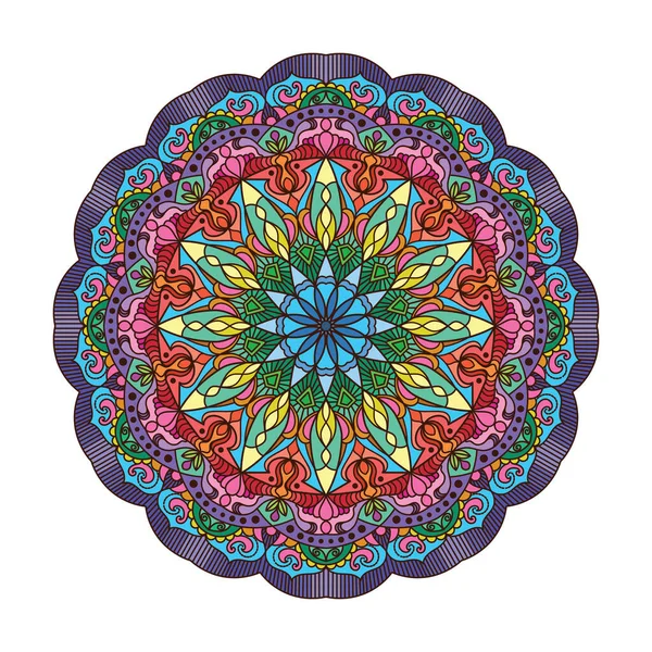 Conception Complexe Mandala Coloré — Image vectorielle