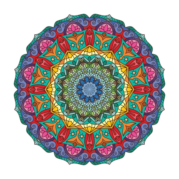 Intricate Colorful Mandala Pattern Design — Stock Vector