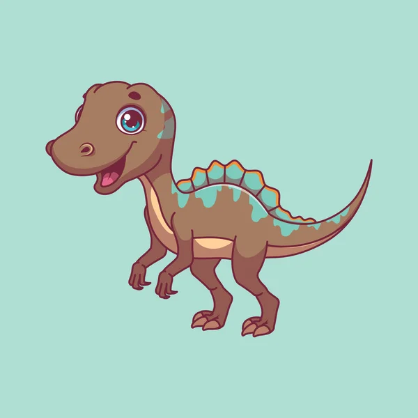 Illustration Cartoon Spinosaurus Colorful Background — Wektor stockowy