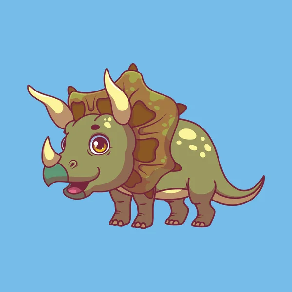 Illustration Cartoon Triceratops Colorful Background — Stockvektor