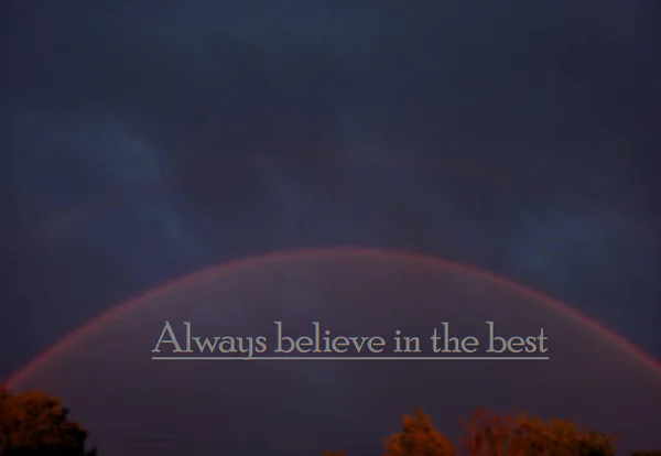 Inspirational Motivational Quote Always Believe Best Background Blurry Summer Landscape — Stock Photo, Image
