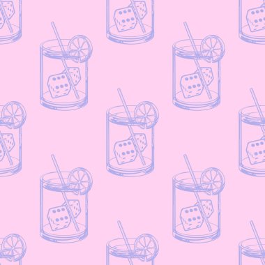 Parmak izi ve tasarım için kumarhane kokteyli biçimi. Vektör clipart.