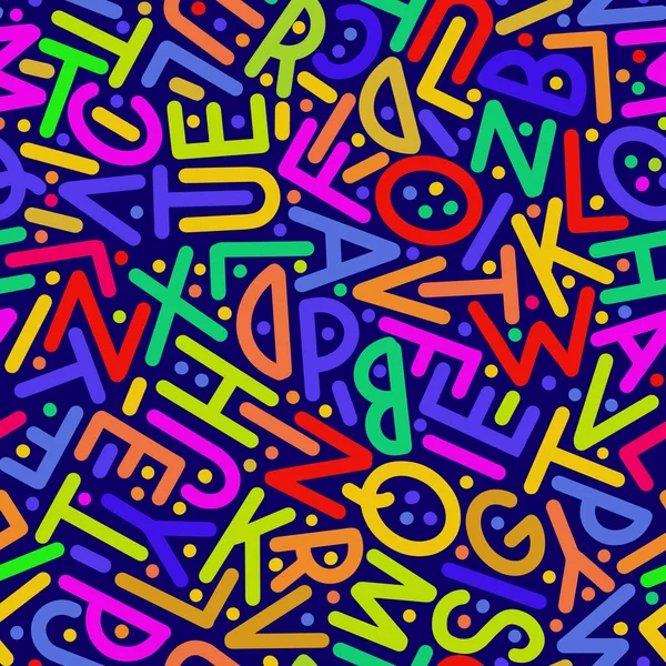 Bright Random Pattern Latin Letters Vector Clipart — Stock Vector