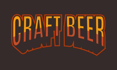 Colorful craft beer logo in lettering style for print and design. Vector clipart.