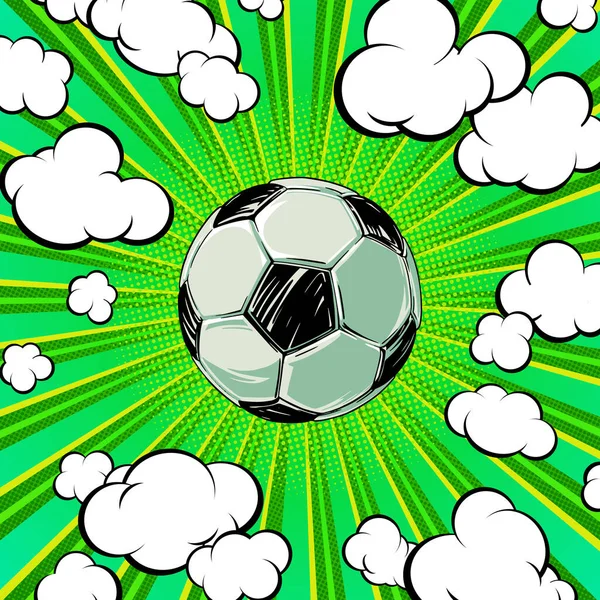 Fußballkonzept Pop Art Stil Für Druck Und Dekoration Vektorcliparts — Stockvektor