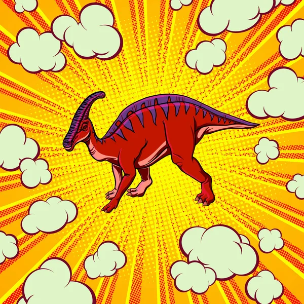 Pop Art Hadrosaure Concept Pour Impression Design Clipart Vectorielle — Image vectorielle