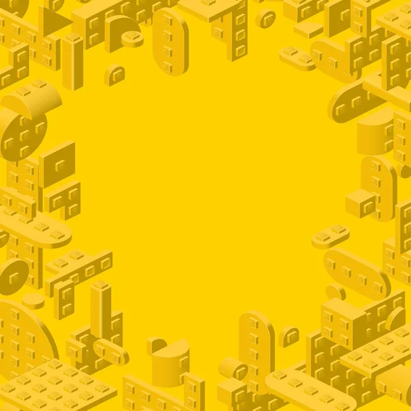 框架由塑料立方体制成 呈黄色模板 病媒群 — 图库矢量图片