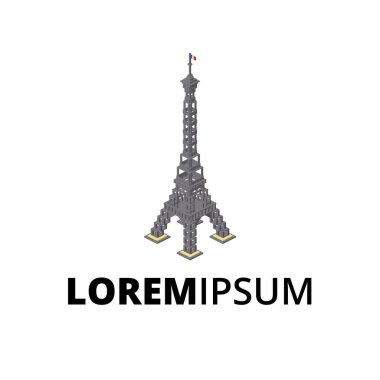 Parmak izi ve tasarım için Eiffel Kulesi ile LOGO. .vektör clipart.