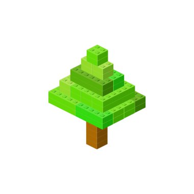 Kozalaklı üçgen ağaç. Vektör illüstrasyonu