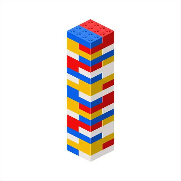 プラスチックブロックで作られた高層ビルをイメージ ベクトルイラスト ロイヤリティフリーのストックイラスト