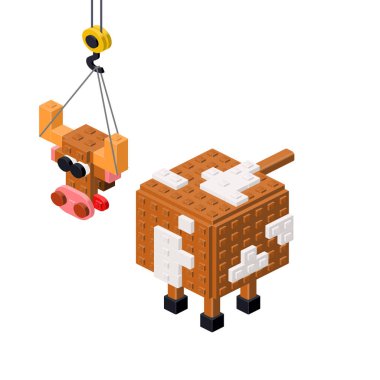 Çiftlik hayvanları üretim konsepti. Vektör illüstrasyonu