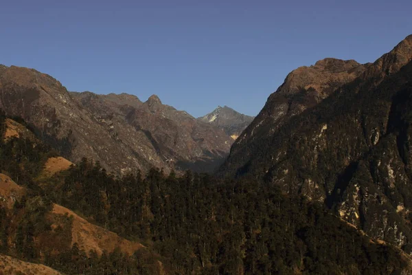 scenic landscape and mountainscape, himalaya mountain range in tawang near bum la pass (india china border) in arunachal pradesh, north east india