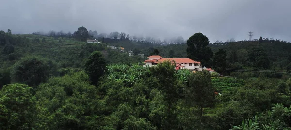 Βροχή Που Φέρει Σύννεφα Μουσώνων Πάνω Από Δυτικά Βουνά Ghats — Φωτογραφία Αρχείου