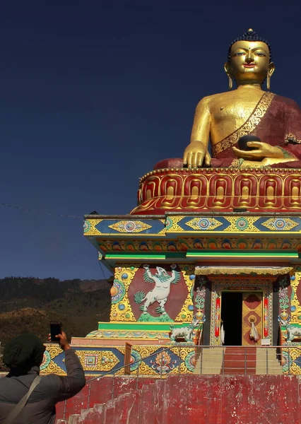 タワン アルナチャルプラデシュ州 インド 12月2019 タワンの巨大な仏像 タワンの丘駅の最も人気のある観光スポットの一つ — ストック写真